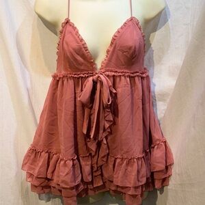 Victoria's Secret Dusty Pink Ruffled Top